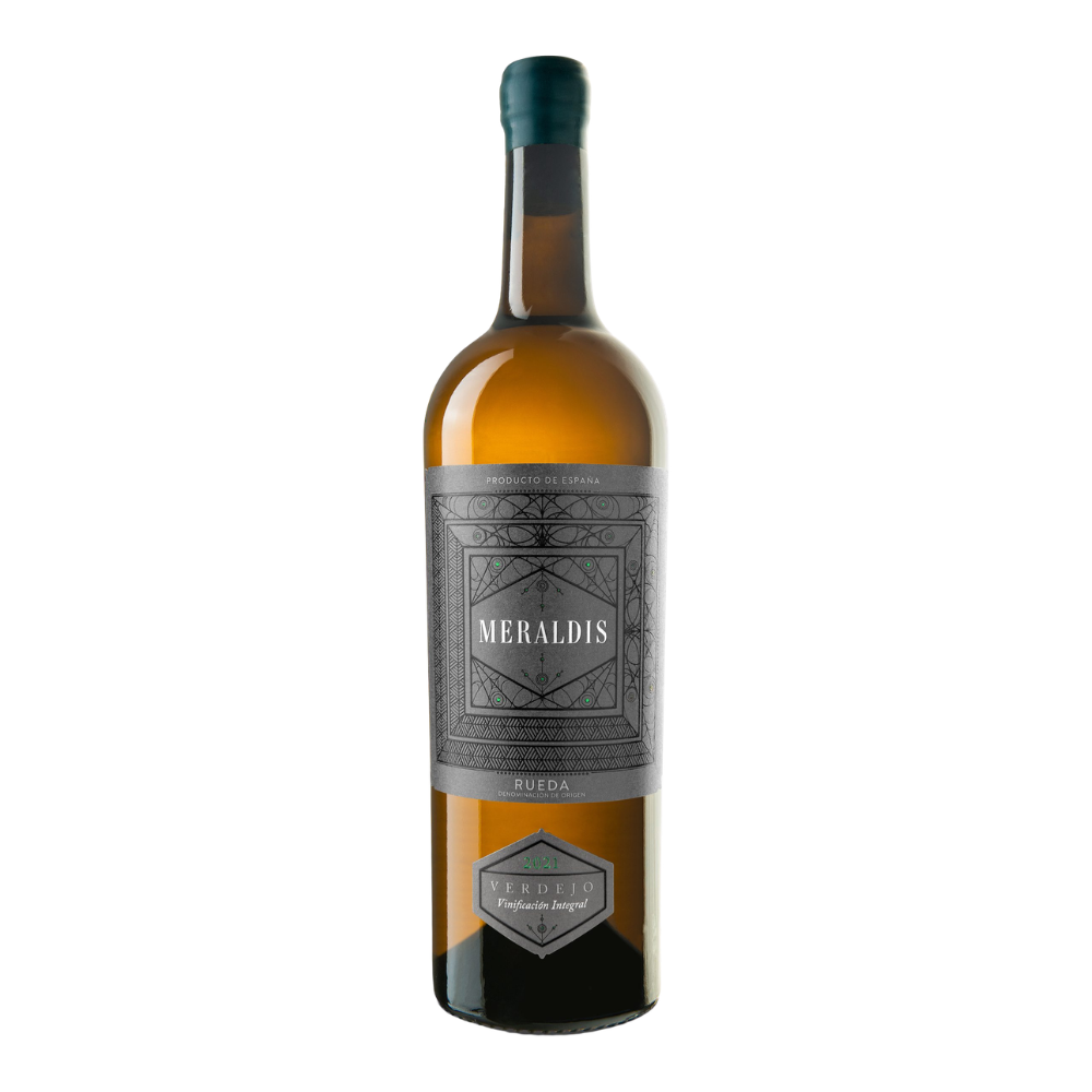 Botella de Meraldis Verdejo, vino blanco D.O. Rueda