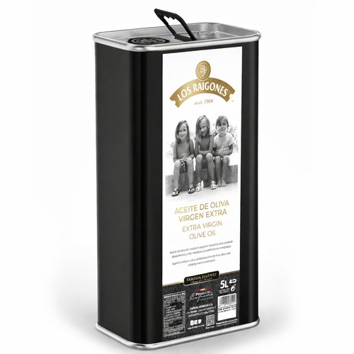 Lata de 5 litros de aceite de oliva virgen extra Los Raigones
