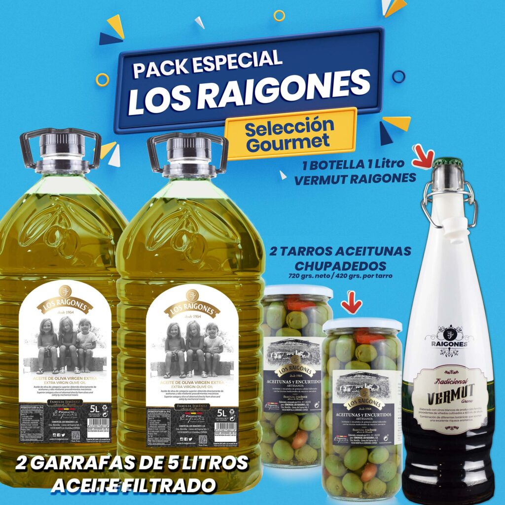 Lote Especial Los Raigones con productos de la bodega de Montilla