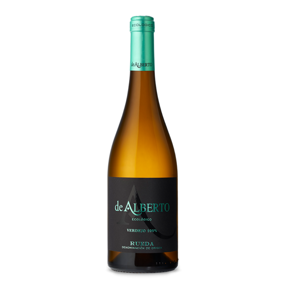 Botella de De Alberto Verdejo ecológico, vino blanco D.O. Rueda