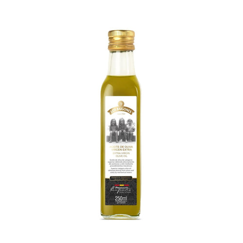 Botella de vidrio de 250 ml de aceite de oliva virgen extra Los Raigones